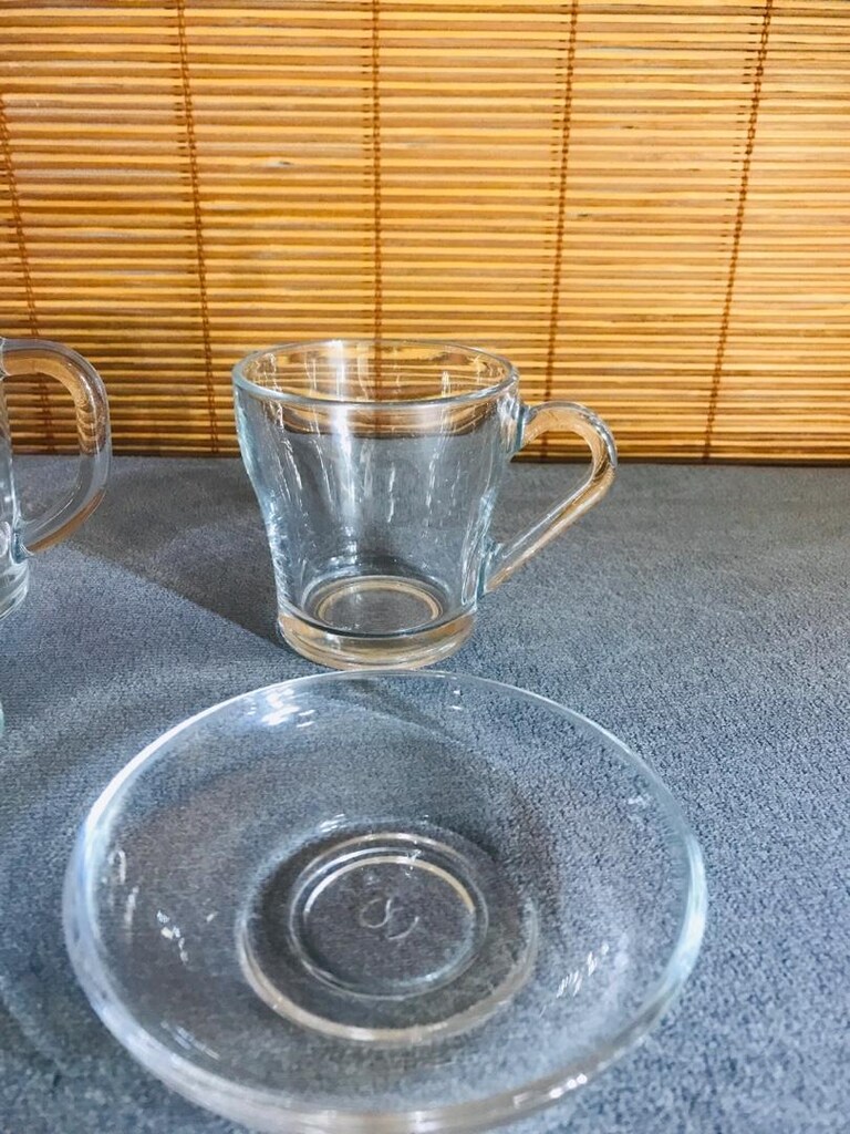 2 Adet Çay Bardağı-2 Adet Bardak Altlığı - 4