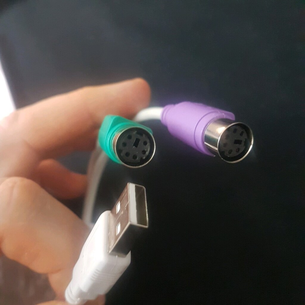 Alfais USB PS/2 Klavye Mouse 4638P Tek USB den çalıştıran Kablo Bağla - 4