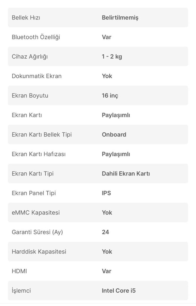 Huawei MateBook D16 2024 – Intel Core i5 – Çok Az Kullanılmış, Tertemi - 6