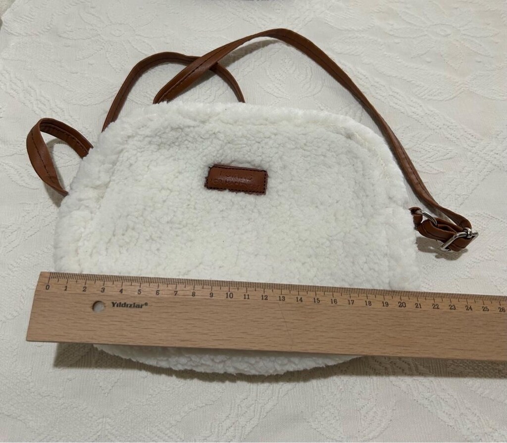 Taba krem çapraz askılı mini çanta - 5