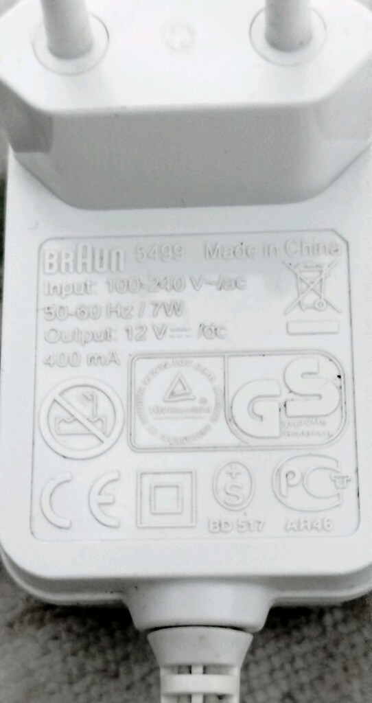 Braun 5499 model 12V 7W (400 mA) Adaptör Orjinal. - 5