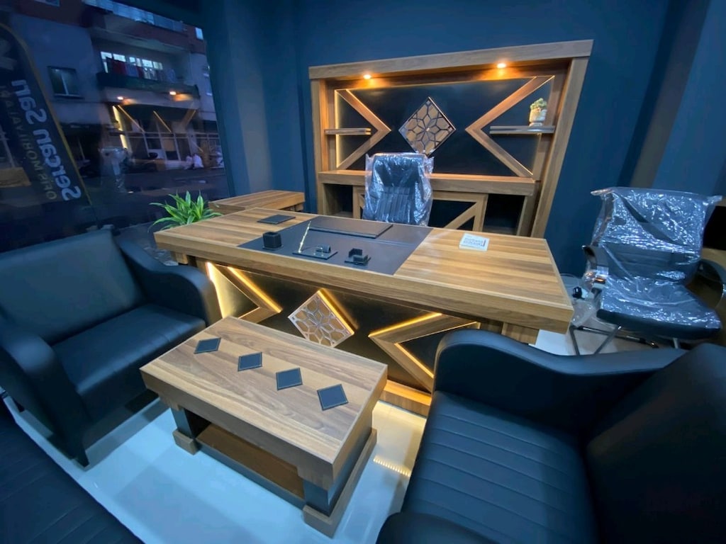 Ofis Mobilyası Makam Odası Büro Takımı - 8