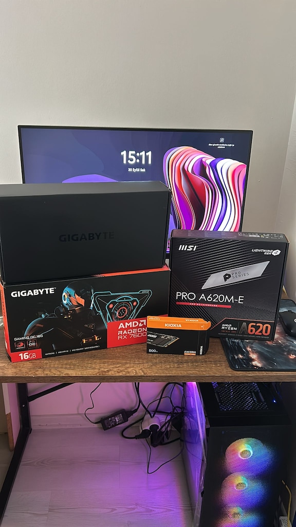 Gaming PC | Ryzen 5 7500F- RX 7600 XT- 32GB RAM -Monitör Dahil