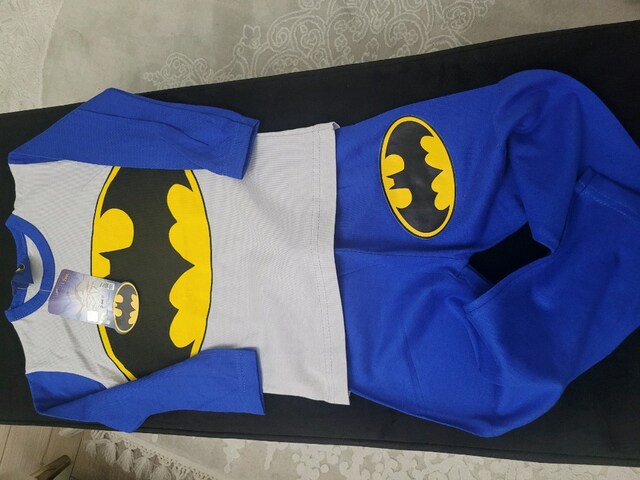 Batman Temalı Çocuk Pijaması 1-2 Yaş Yeni Etiketli, Pamuk...