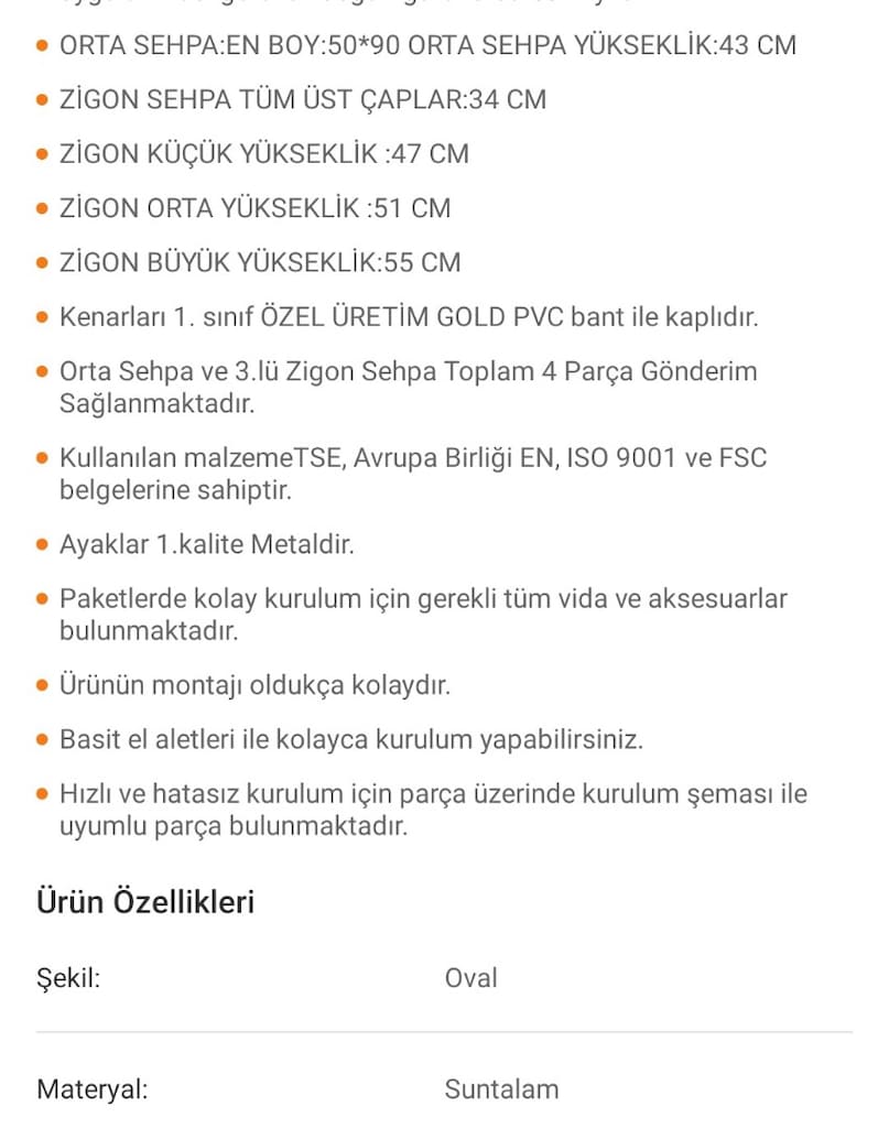 Gold Beyaz Mermer Desenli 3 lü Zigon Sehpa ve Orta Sehpa - 7
