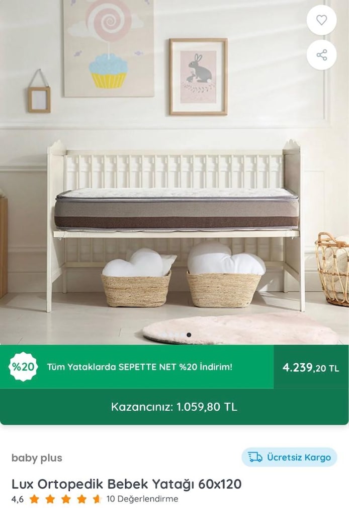 Baby Plus Lüx Ortopedik Aloevera Bebek Yatak 60x120cm - 5