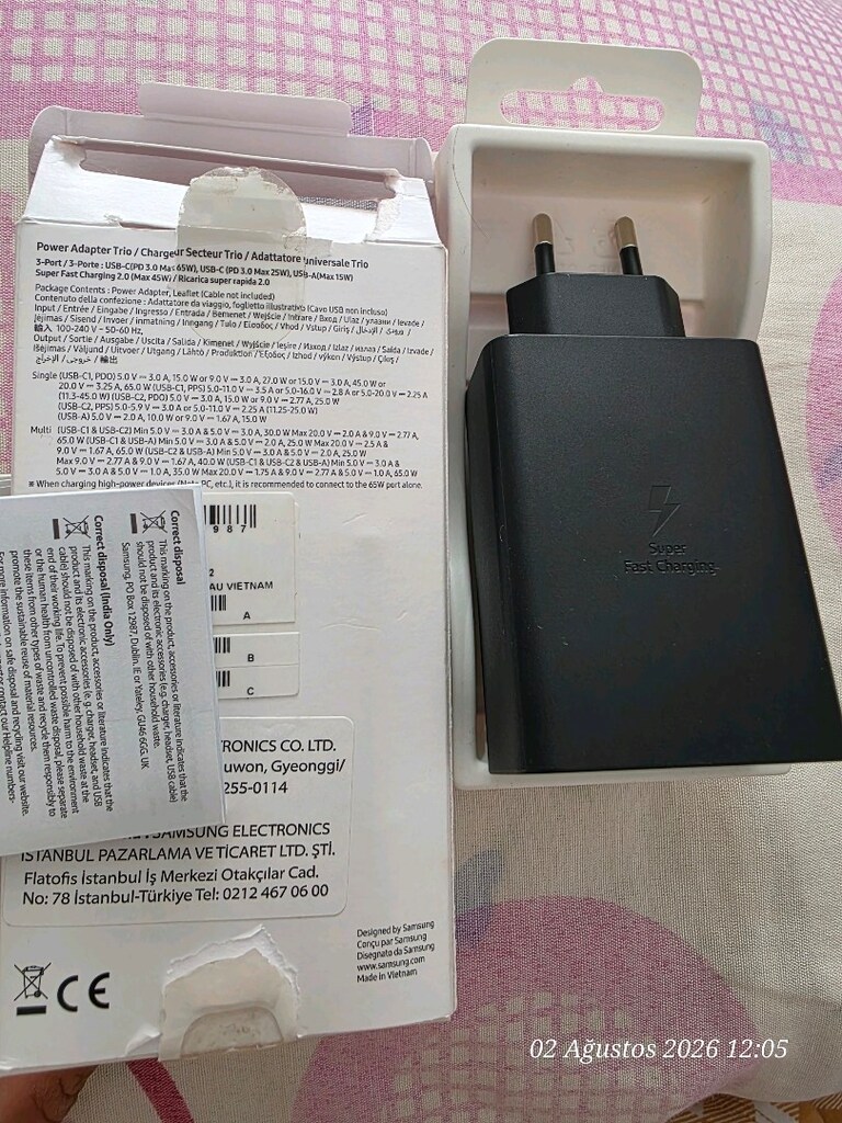 Samsung orjinal üçlü şarj adaptörü, - 6