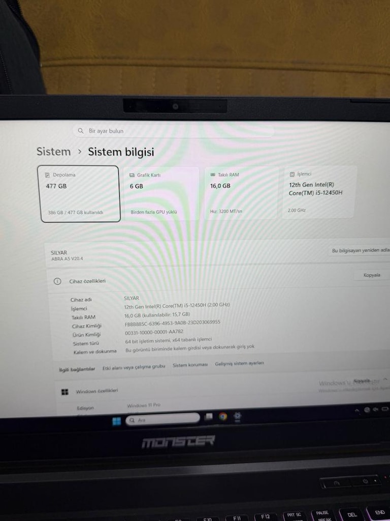 MONSTER 16 GB RAM 6 GB EKRAN KARTI - 6
