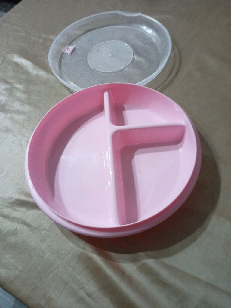 üç bölmeli saklama kabı.pembe renk - 2