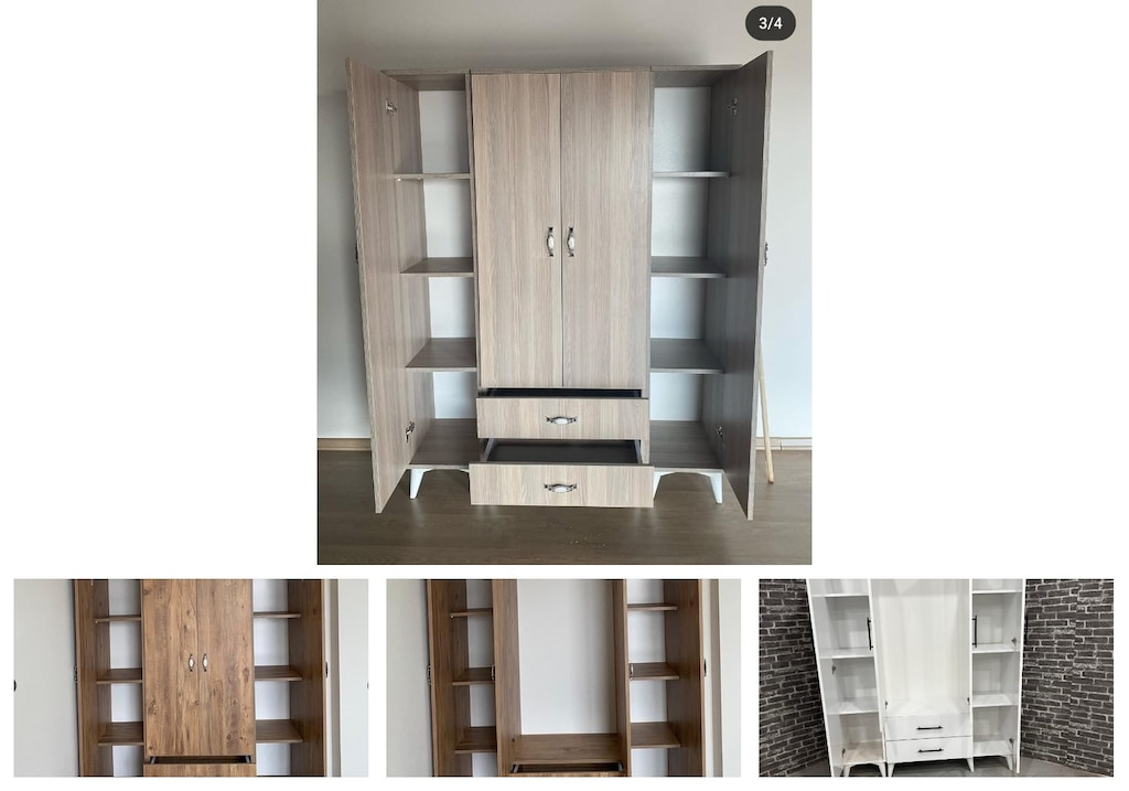 4 kapaklı elbise dolabı lutxqfttgi - 4