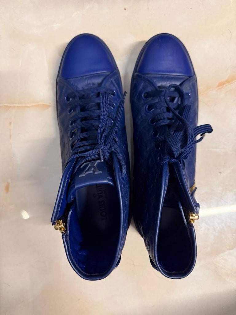 Louis Vuitton Monogram Punchy Lacivert High-Top Sneaker