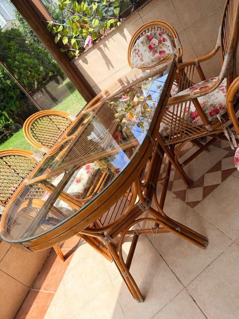 Zamansız ve Şık Orijinal Bambu (Rattan) Yemek Masa Takımı – 6 Kişilik - 7