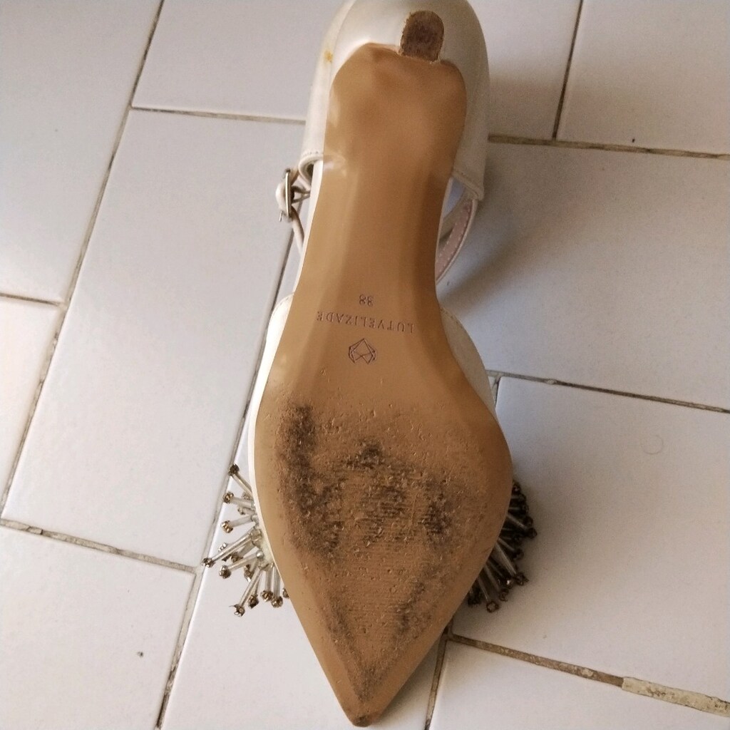 inci beyazı taşlı abiye gelin ayakkabısı - 6