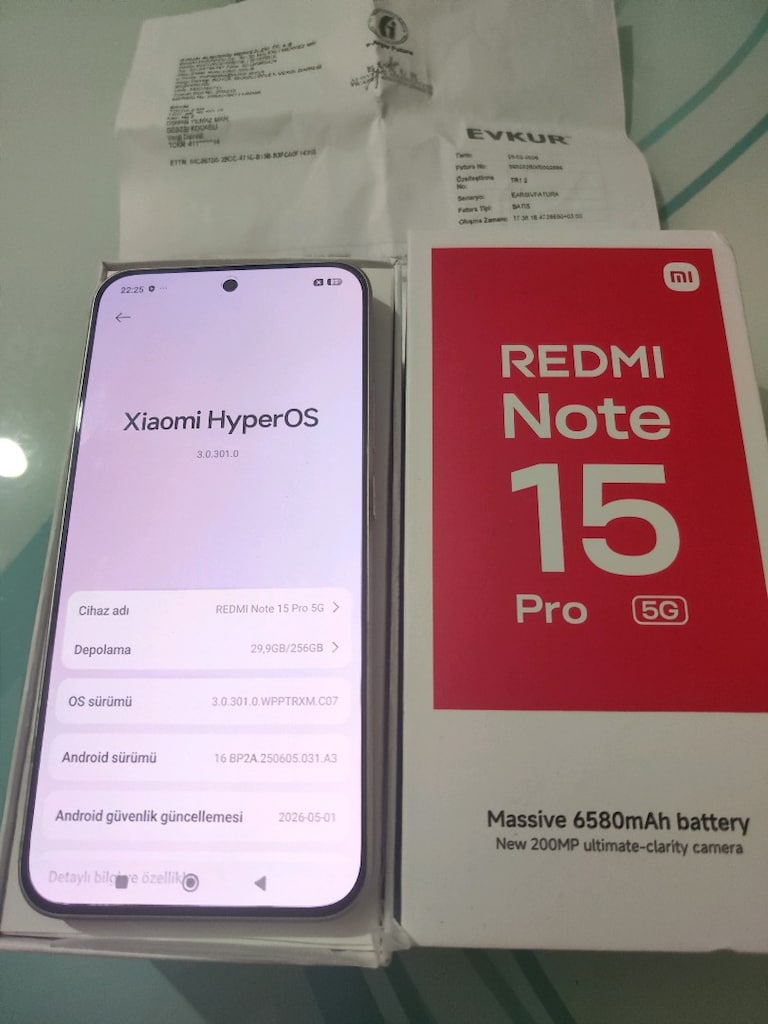 KARTA TAKSİT 25.02.2028 GARANTİLİ REDMİ NOTE 15 PRO 5G 8/256 GB - 5
