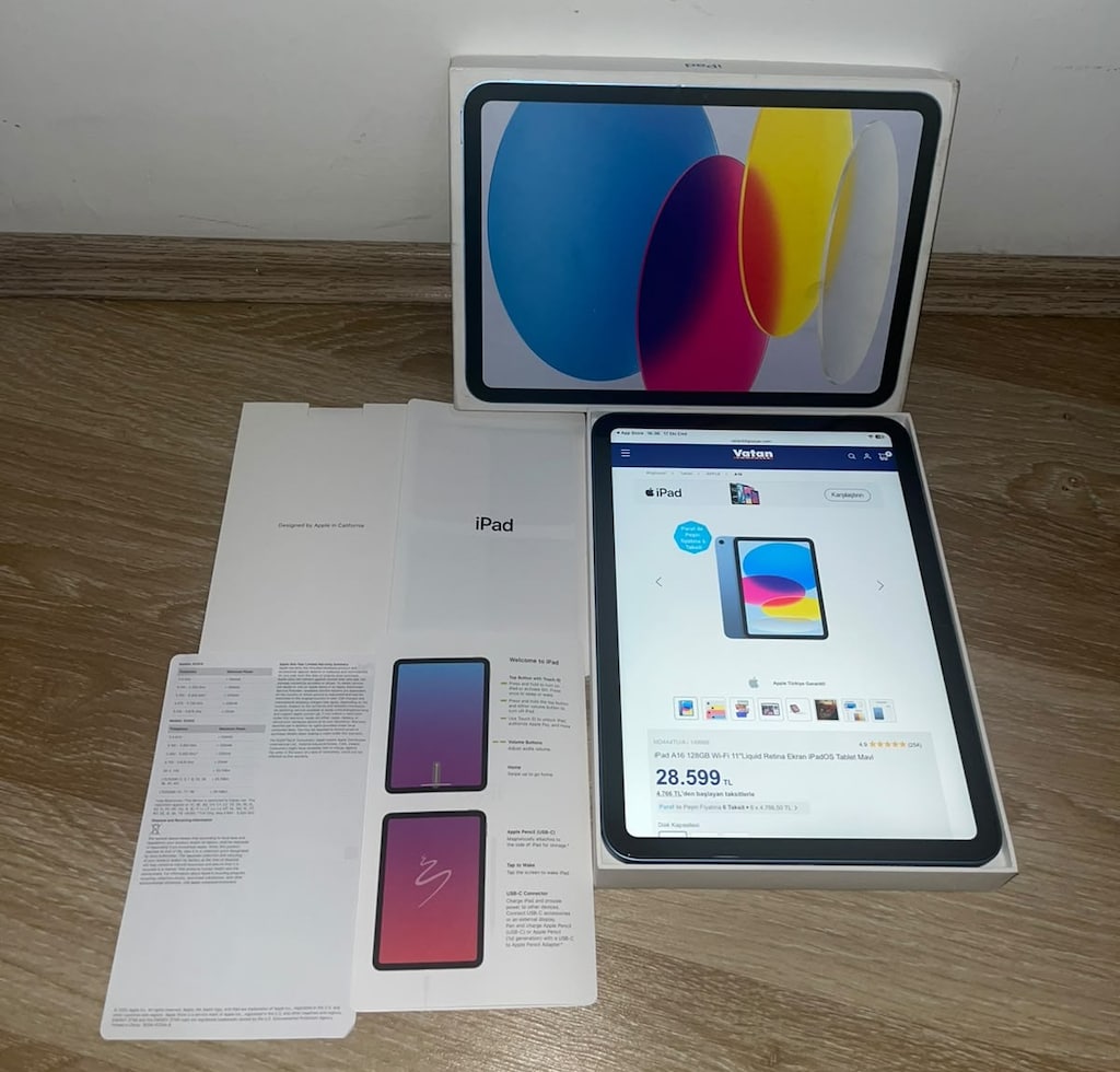 iPad A16 Wi-Fi 11" Mavi/128GB /MD4A4TU/A-PİL100/19AY TR GARANTİ - 12