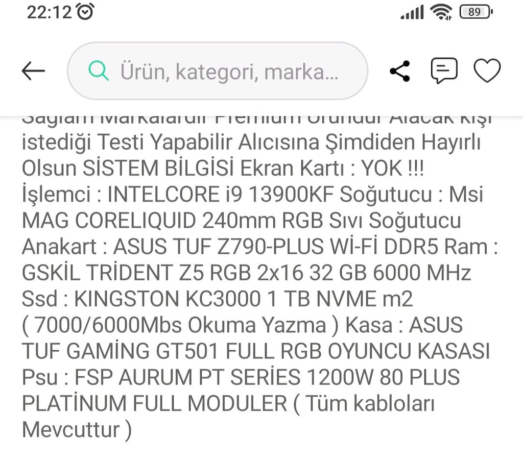 ekran kartsız i9 işlemcili canavar - 4