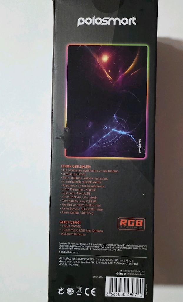 Polosmart PGM40 ışıklı Mouse pad. Sıfır kutusunda. - 9