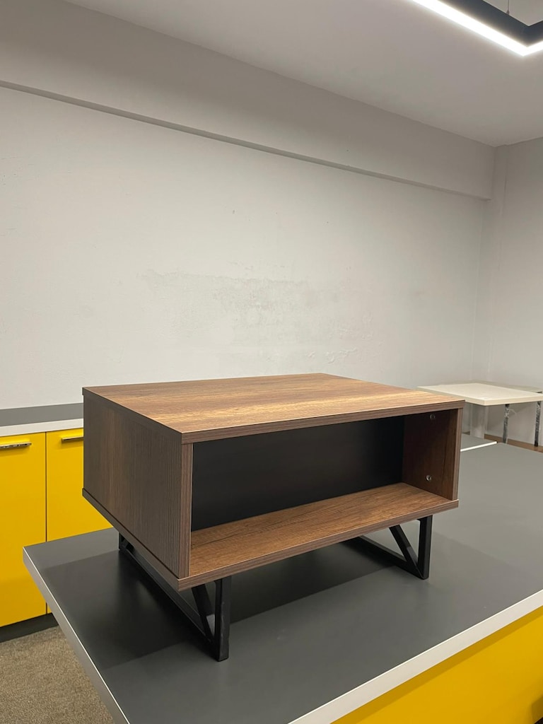 KLAS OFİS ÜSKÜDAR 70X50 BAROK CEVİZ METAL AYAKLI SEHPA - 2