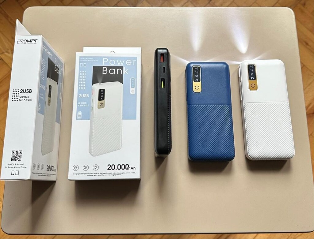 TOPTAN 20.000 mAh Powerbank LED FENERLİ (BEYAZ) - 4