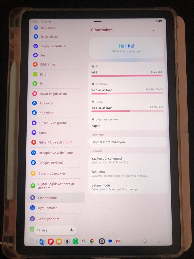 Samsung Galaxy Tab S9 FE (8GB/256GB) Orjinal Adaptör + Kılıf - 10
