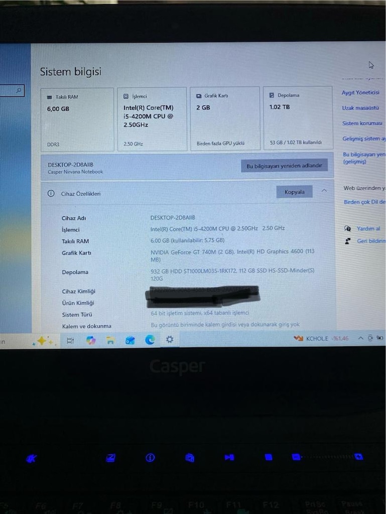 Casper Nirvana i5 + nvidia gt740m 2gb Gpu - 4
