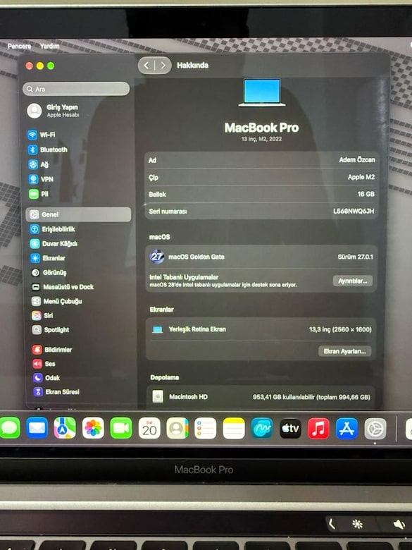 MacBook Pro / M2 / 13 inç / 16 GB Ram / 1 TB Ssd - 2