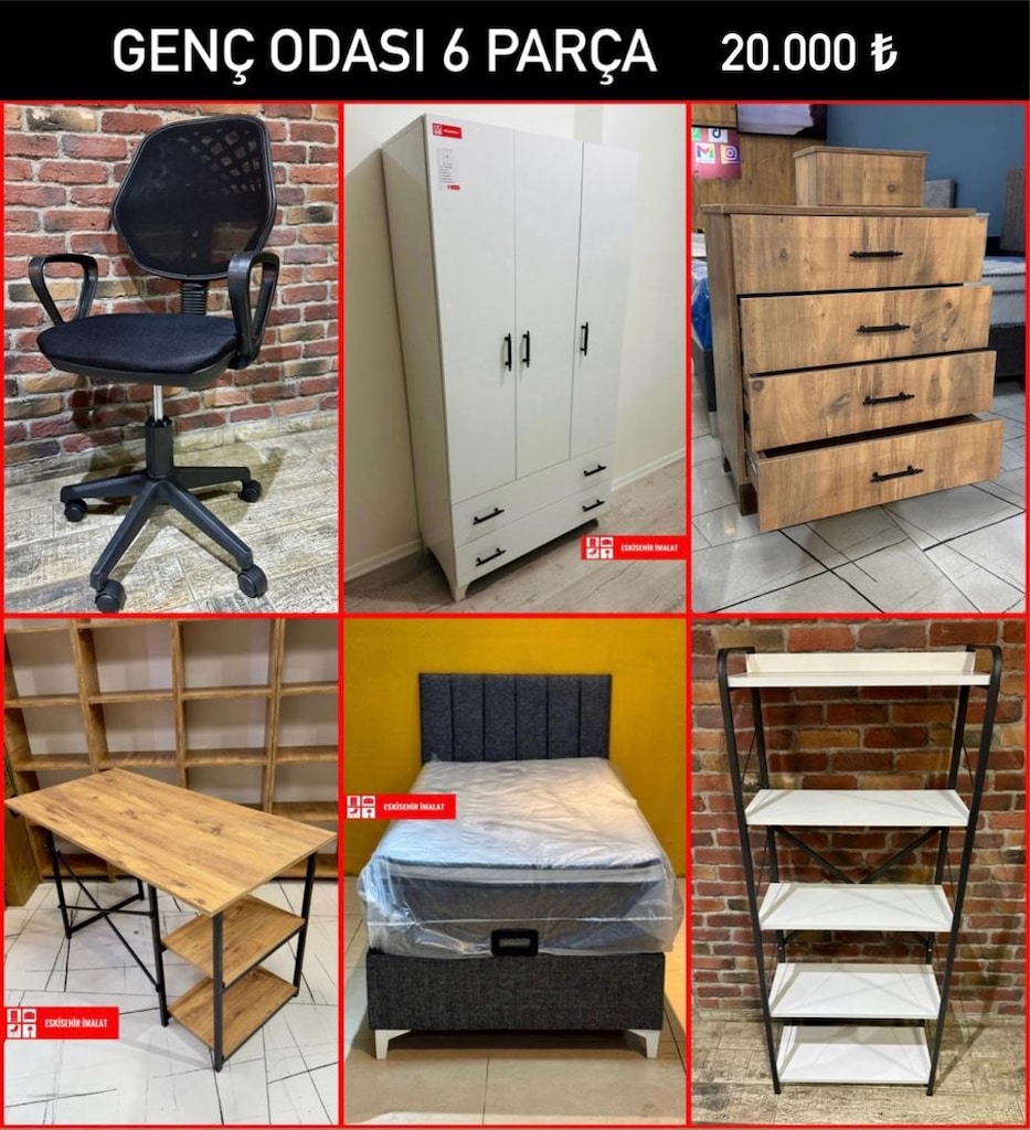 SIFIR İMALATTAN genç odası baza başlık yatak elbise dolabı şifonyer vs