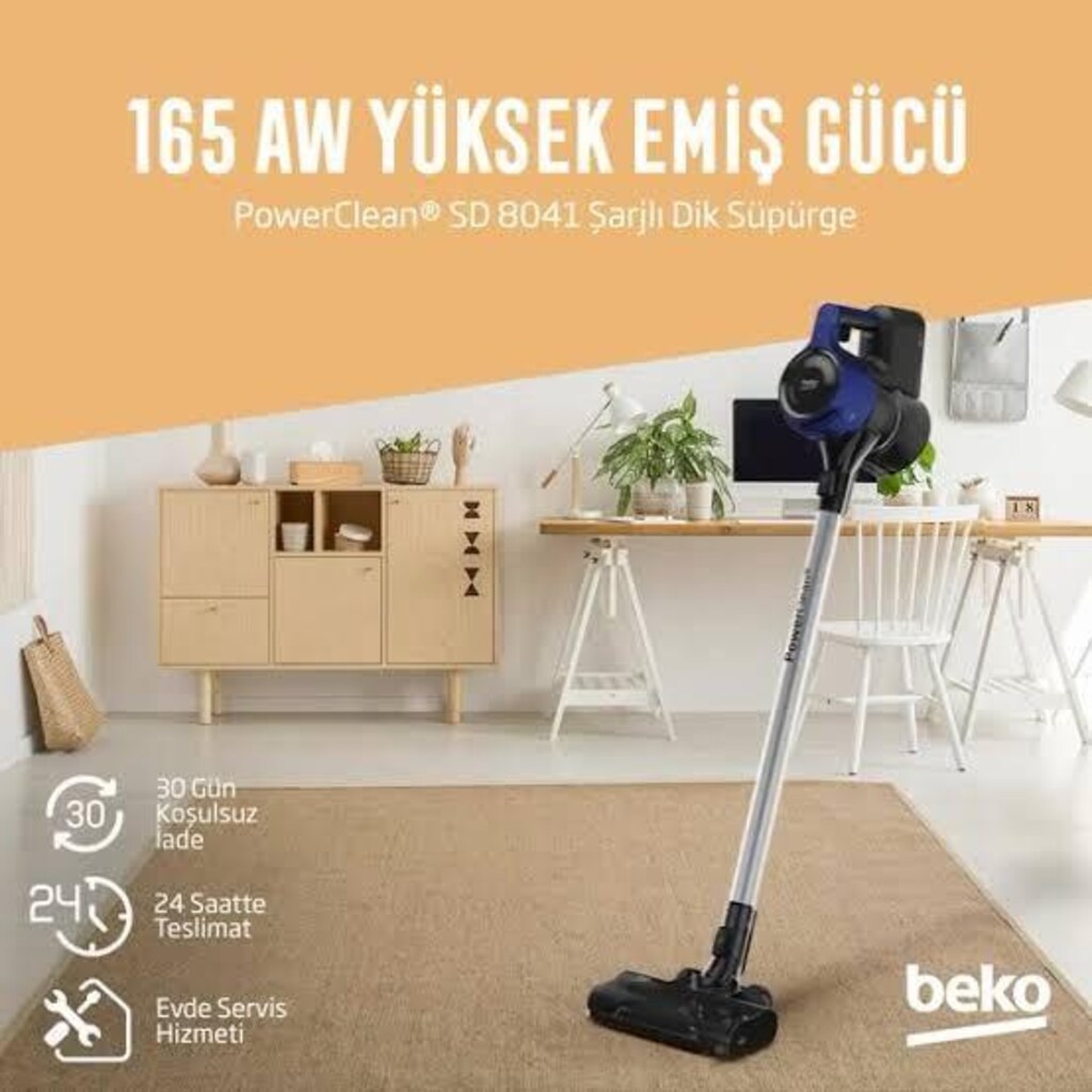 BEKO ŞARJLI DİK SÜPÜRGE GÜÇLÜ YÜKSEK EMİŞ GÜCÜ beko şarjlı dik süpürge - 6