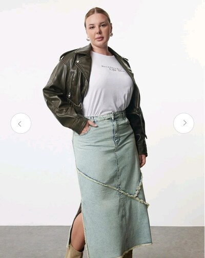Kadın Büyük Beden Jean Kot Etek 2XL