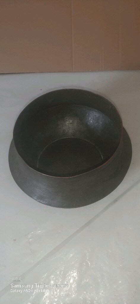 Antika. Bakır güveç kabı. 1950 yıllarına ait. - 3