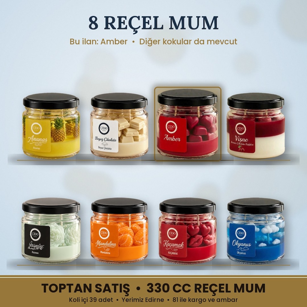 ÇİDO MİRİS REÇEL MUM 330CC AMBER ORİJİNAL - 3