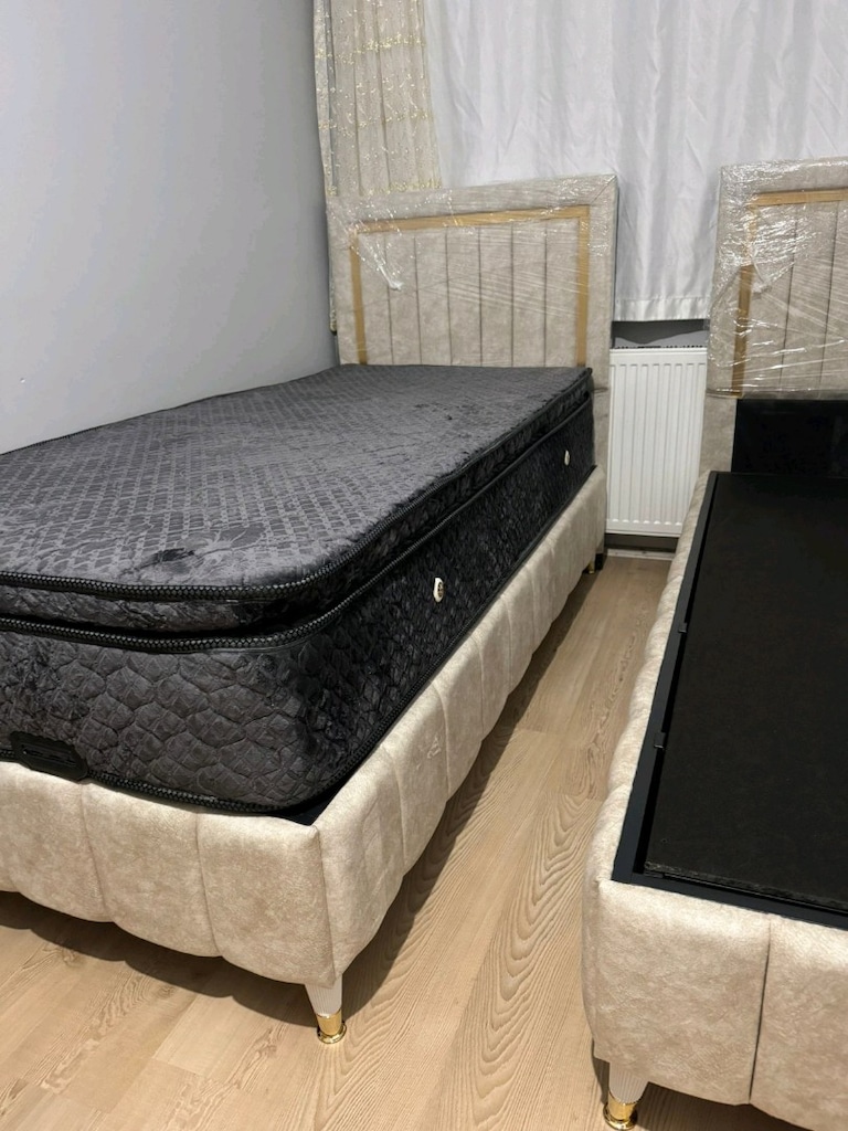 Tek Kişilik Baza Başlık Tavşan Petli yatak sıfır seti - 3