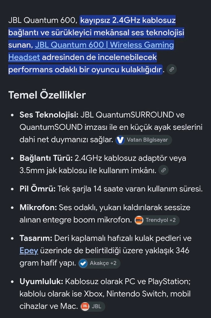 JBL QUANTUM 600 7.1 OYUNCU KULAKLIĞI - 4