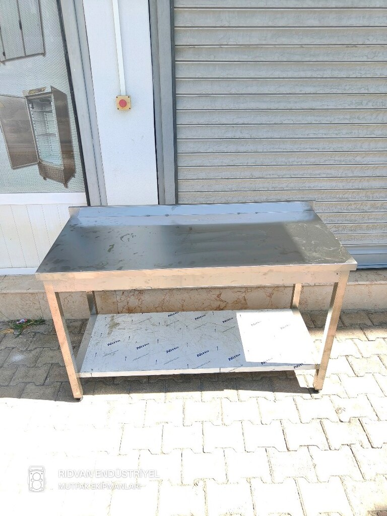 krom çalışma tezgahı hazır mutfak taban raflı krom tezgah - 2