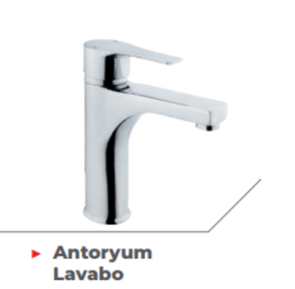 Kas antoryum lüks sabit lavabo bataryası krom - 6