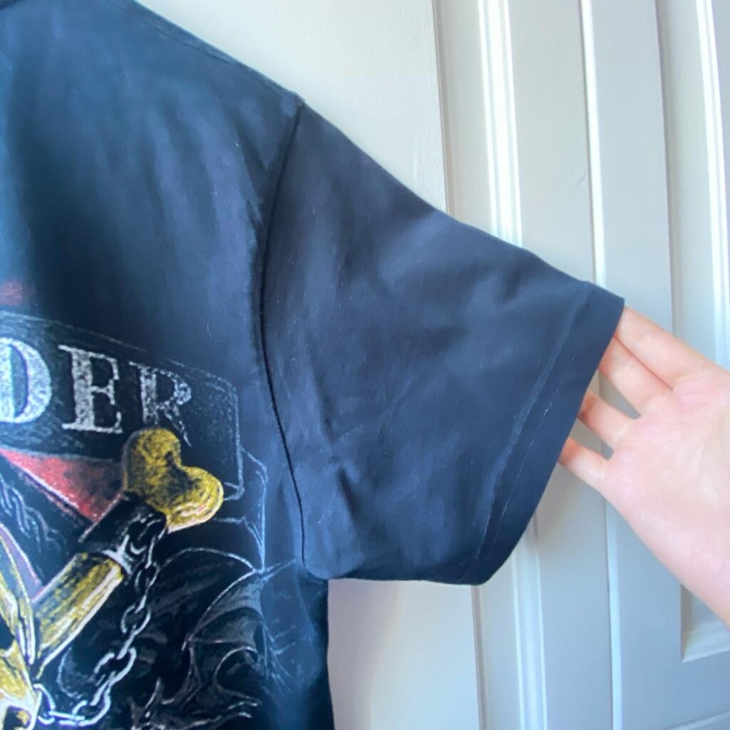 Hell Rider Baskılı Siyah Tişört Unisex / Oversize Tarz - 6