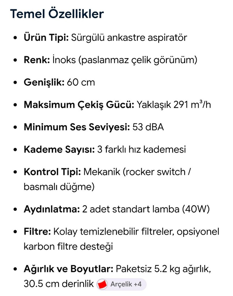 Ankstre aspiratör Arçelik - 3