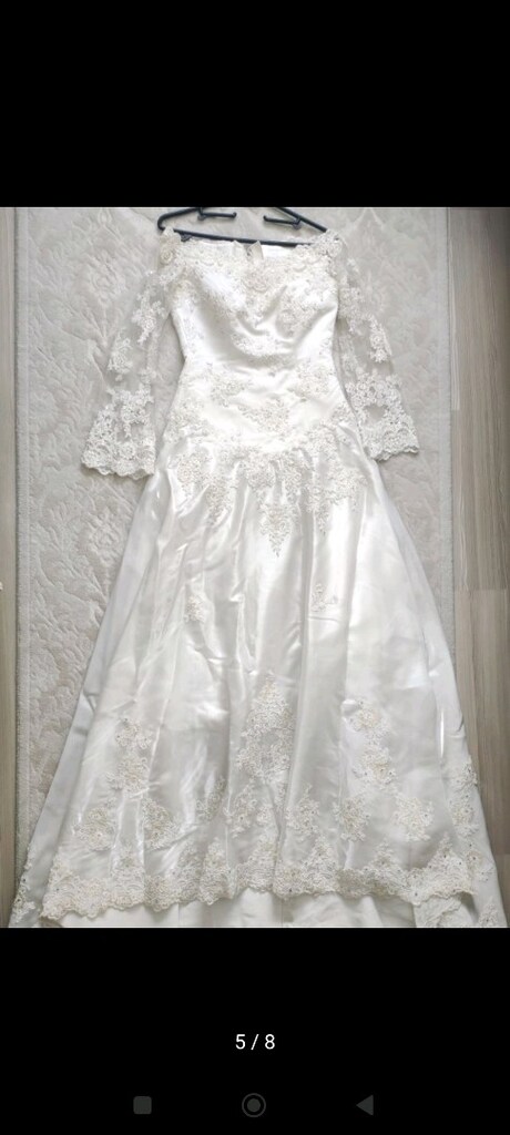 FRANSIZ DANTEL PRENSES GELİNLİK straplez romantik S - 7