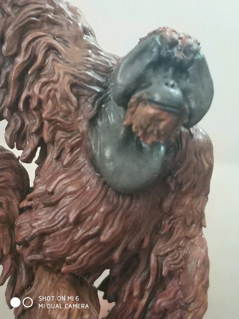 Koleksiyonluk El Boyaması Sumatran Orangutan Minyatürü (FRP / Diorama - 14