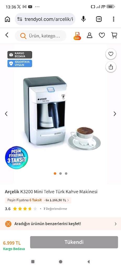 Arçelik K3200 Mini Telve Türk Kahve Makinesi - 4