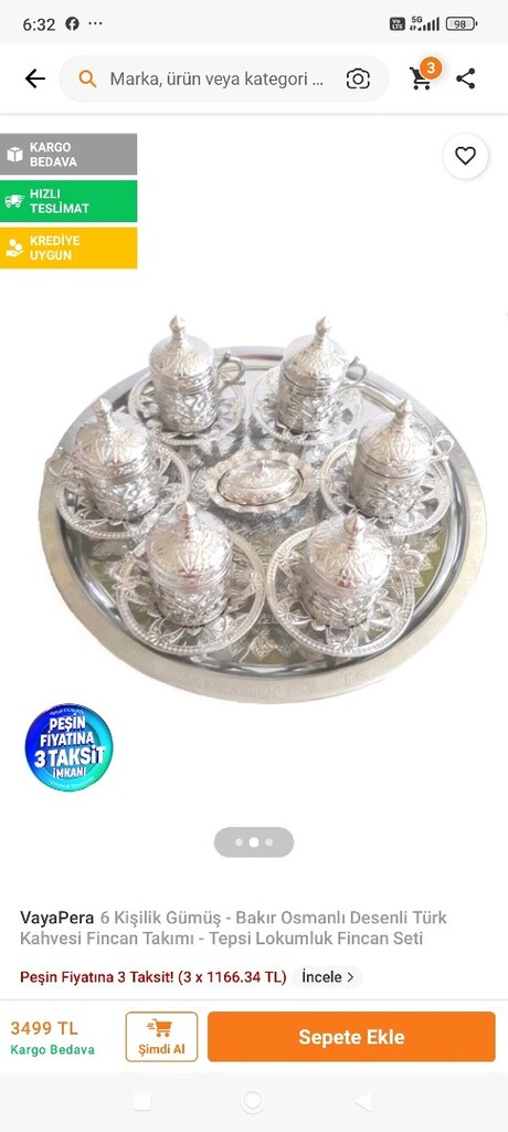 gümüş kahve fincan takımı - 8