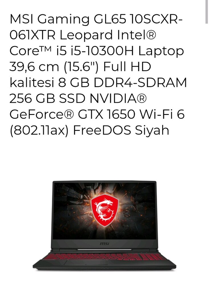 MSI GL serisi y.performanslı Game Laptop - 4