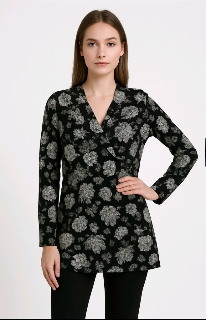 KRUVAZE ŞAL DESEN TUNİK BLUZ kimono etnik retro S hm Twist koton