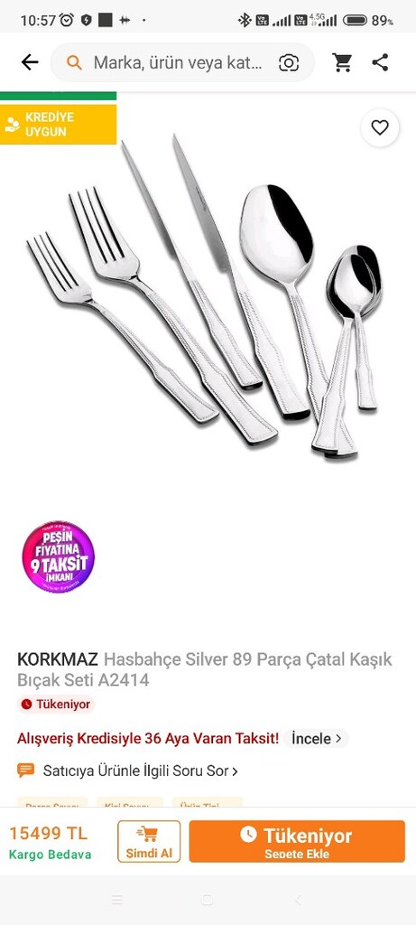 Korkmaz Marka 89 parça Çatal Bıçak Kaşık - 5