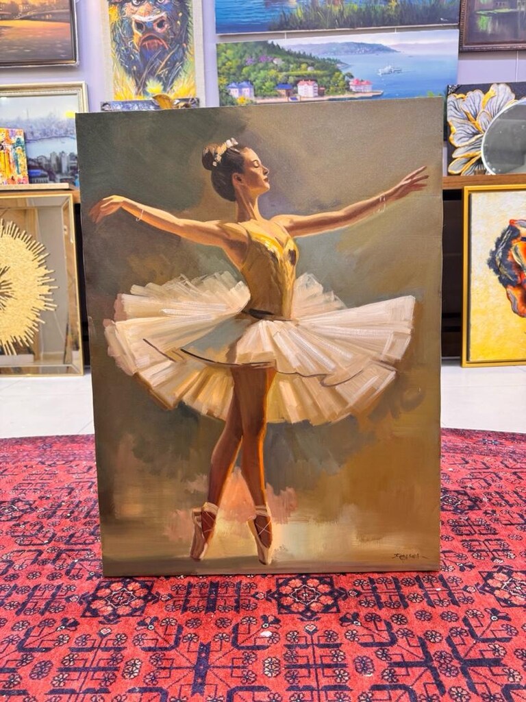 ORJINAL YAĞLI BOYA BALERİN TABLO - 4