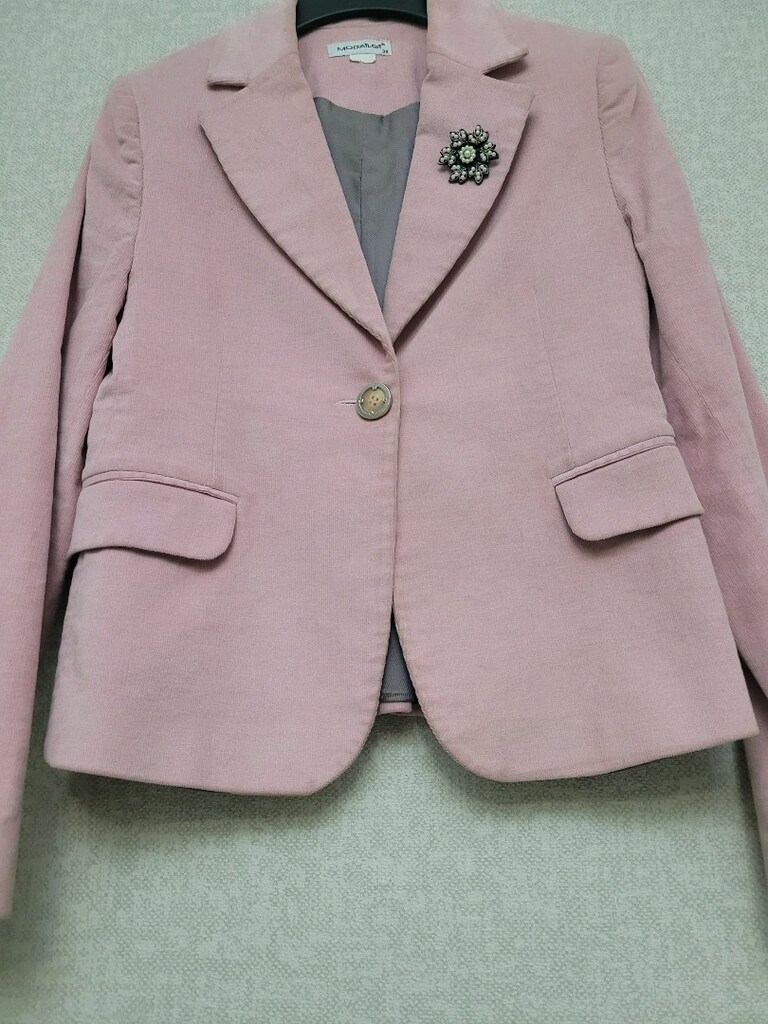 Moda İlgi 38 Beden Pembe Tek Düğmeli Blazer Ceket - 4