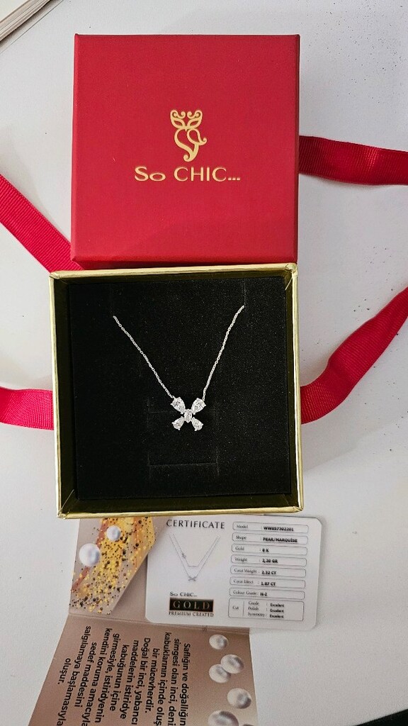 So Chic Beyaz Altın Kolye - 2