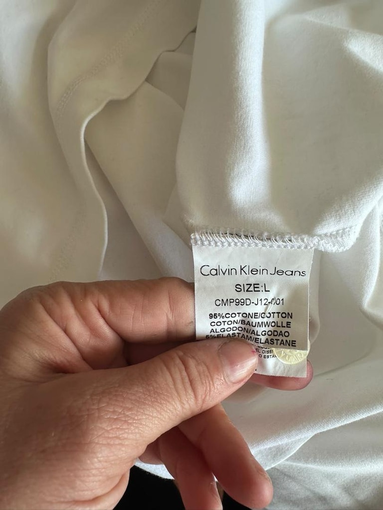 Calvin Klein Jeans Beyaz Uzun Kollu Tişört - 5