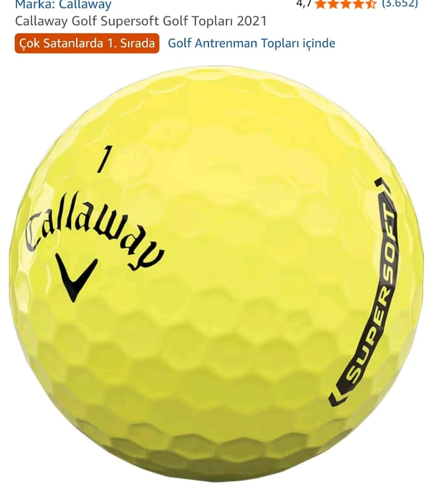 Callaway Supersoft Yellow Golf Topu 12'li Kutu Sarı (ABD Markası) - 2