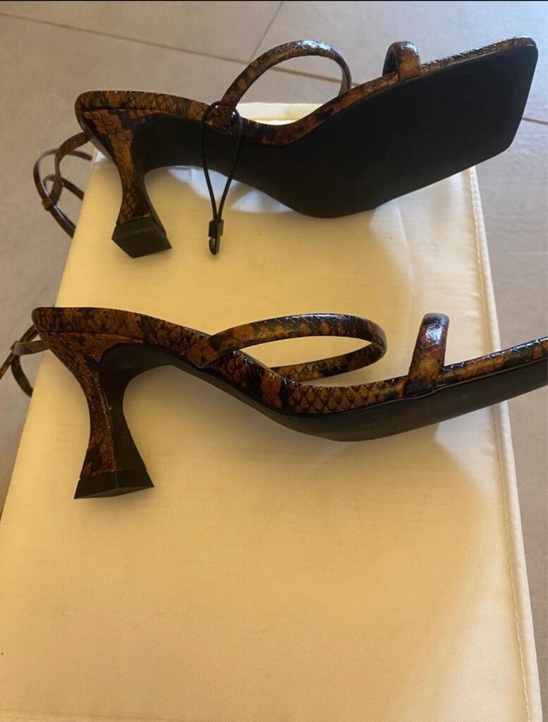 Zara leopar desenli sandalet - 4